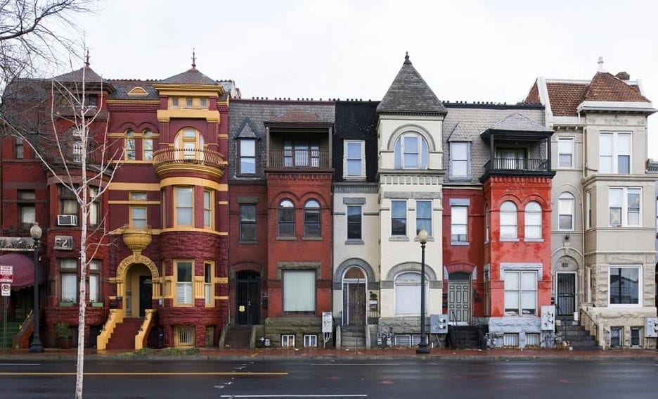 london streets with apartments