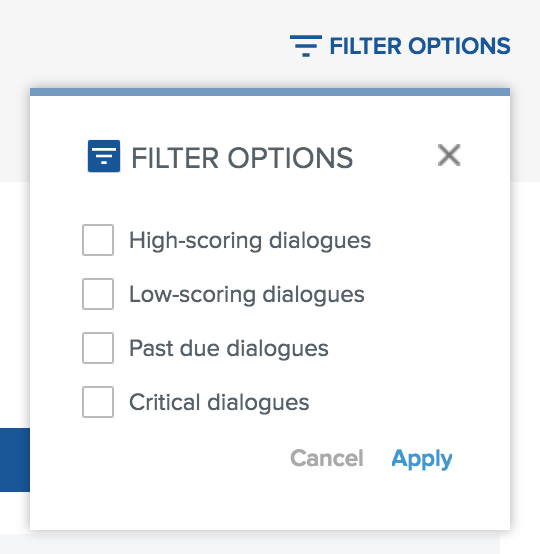 Let's Talk! filter options