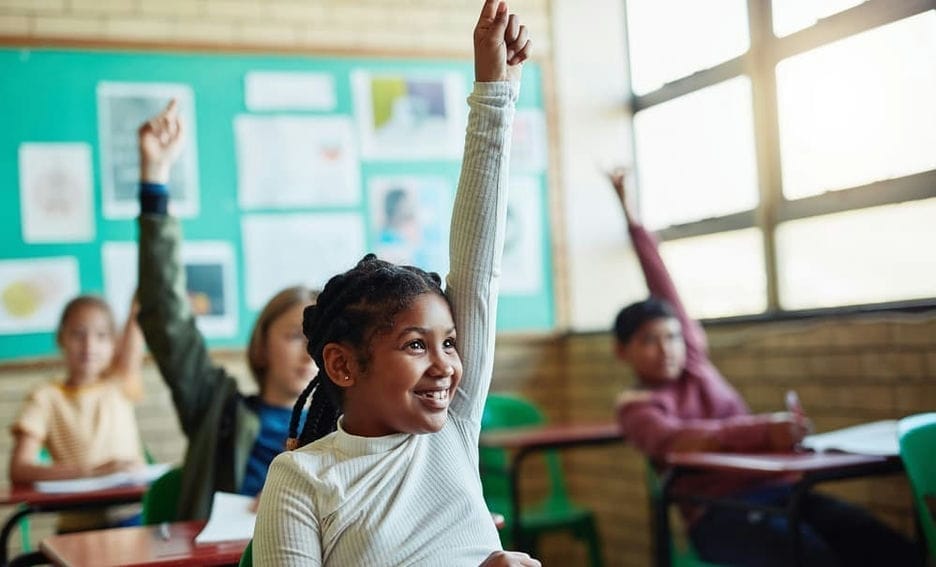 girl raised hand